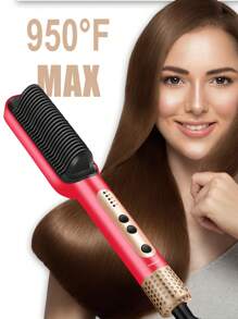 SOKANY Peigne lisseur pré-chauffé - doux pour les cheveux, lissage sans effort, crée des coiffures bouclées pour femmes