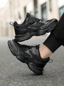 儿童运动鞋，网眼透气四季黑色跑鞋，幼儿/小孩/大孩子小号黑色运动鞋，春季/秋季 - 黑色 - 查看 10