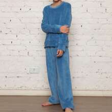 ***Check The Measurements Carefully*** Children's Pajama Set/Fleece Ultra Soft/Boy, Unisex. - 水鴨藍 - 查看 2