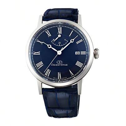 Star Elegant Classic Automatic Watch EL09003D0: 38.7mm Blue Dial Chronograph