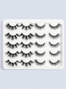 Happy Butterfly 10 Pairs Manga Lashes Faux Mink Eyelashes Cat Eye Eyelashes Natural Full False Eyelashes Travel Essentials Makeup Tools - 眼尾拉長款 - View 3