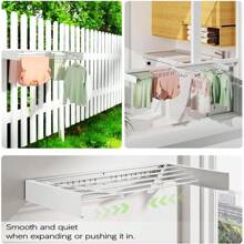 Wall Mounted Clothes Drying Rack Indoor, Retractable Towel Drying Rack, Space Saving, Invisible Drying Rack Clothing Collapsible For Hanging Clothes - 80CM - 查看 5