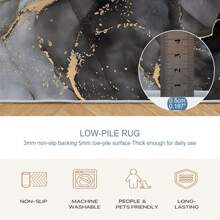 Local Rug, Luxurious Marble Pattern Rug With Backing, Machine Washable Rug, Dot-Plastic Backed, Room Rug, Bedroom, Home Office, Kids' Room, Playroom, Kitchen, Dining Room Mother's Day Home Bathroom Decor - Multicolor - View 11