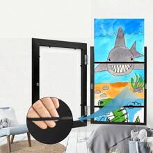 1pc A4 Children's Wooden Wall-Mounted Picture Frame, Modern Home Transparent Picture Frame, Flip-Open Wooden Magnetic Frame For Storing And Displaying Children's Artwork, Scribbles, Awards And Certificates Gifts Birthday Graduation