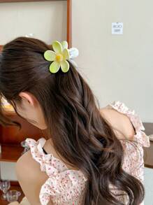 1 pieza Pinza de pelo con diseño floral degradado encantadora para mujeres, estilo bohemio apta para uso diario, playa y viaje