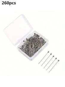 100/200/260pcs Stainless Steel Pins, Straight Pins, Faux PearlNeedles, Fixed Sewing Pins For Dressmaker, Jewelry DIY,Household Items,Fourth Of July,4th Of July Decor,Stitchmother Day Gift,Household Items,Sewing,