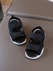 1 双儿童凉鞋，轻便透气舒适钩环露趾沙滩/运动休闲鞋，适合男孩和女孩