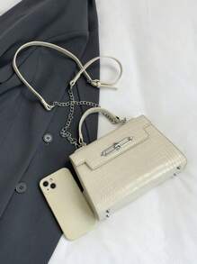 Autumn And Winter Fashion, Simple , Atmosphere, Four Seasons Wild Goddess Fan High-End Texture, Portable Shoulder Bag Oblique Cross-Body Briefcase - White - View 8