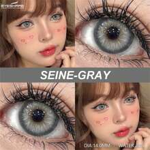 EYESHARE 1Pair Colored Contact Lenses For Eyes Fashion Blue Eye Lenses Soft Black Contact Gray Beautiful Pupils Yearly Beauty Makeup Colorful Lenses 14.0 Mm