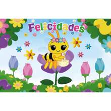 Abejita Chiquitita Lona Decorativa 120x80 - Multicolor - Ver 1