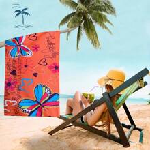 1pc Ultra-Fine Fiber Soft Quick-Drying Beach Towel, Sand-Proof, Anti-UV, Super Absorbent, Oversized, Fashionable Print, Multifunctional Beach Towel, Suitable For Travel, Swimming, Yoga, Bathing - One Towel, Multiple Uses, Shared By The Whole Family - Multicolor - View 19