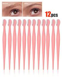 1/3/6/9/12/24/48/96/200件/套 多色修眉剃刀套装，眉毛修剪器和剃刀，去角质剃刀工具，身体脱毛修剪器和面部及眉毛剃刀套装，长柄刀片带精密保护盖，女士修眉工具，适合日常使用或旅行 - 彩色 - 查看 23