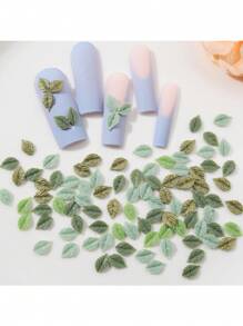 200Pcs Random Mix Leaf Design New Nail Art Accessories Diy Nail Charms Nail Gems Nail Supplies Nails