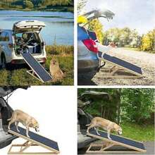 Royalswill Solid Wood Dog Ramp, Non-Slip Ramp, Ribbed Carpet Ramp 70-100cm Size Options, Convenient And Transportable For Dogs Ideal For Sofas, Beds, Chairs Or Cars Folds Flat, Slides Under Sofa - CWPT-100 - View 7