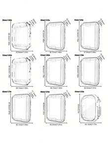 1个男女通用高清超薄TPU全包覆保护壳，防震休闲屏幕保护膜，兼容 38/40/41/42/44/45/46/49mm系列Ultra/SE/11/10/9/8/7/6/5/4/3/2/1，智能手表配件