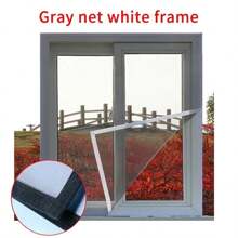 1 pièce Écran de fenêtre anti-moustique autocollant, maille d'écran de fenêtre anti-moustique et anti-insectes, installation simple sans perçage de type autocollant, maille de fenêtre invisible facile à nettoyer et détachable pour la maison - Maille grise avec bords blancs - Voir 4