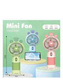 N+ Creative Summer Desktop Electric Fan, Multifunctional Charging Portable Handheld Mini Fan, USB Electric Fan For Outdoor Camping, Mobile Phone Holder, Electric Fan - 粉色 - 查看 5