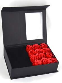 1pc Ins Style Rose Gift Boxes (Jewelry Not Included), Rose Material, Gift Box Material Is And Paper, Can Be Matched With Various Jewelry, Ins Style, Light Luxury, High-End, Gift Box Suitable For Home Decoration, Wedding Gifts, Wedding Anniversary Gifts, Girlfriend Gifts, Mother's Day Gifts.