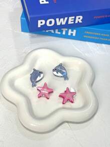 8个海洋系列迷你发夹，女士刘海夹、侧夹，适合作为生日礼物、节日礼物，发爪夹、发夹、发卡、发夹、发夹、发卡、发饰，秋冬季女士度假装扮必备，夏季海滩风情。 - 彩色 - 查看 7