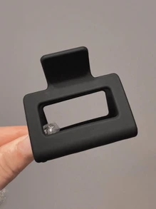 4个/1个中号女士黑色、白色、棕色、卡其色2厘米方形塑料发夹，时尚百搭优雅简约纯色发饰，适合日常、休闲、派对、通勤、度假、洗脸、化妆、搭配服装等场合。 - 彩色 - 查看 9