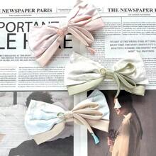 1pc New Chinese-Style Ink Painting Bowknot Ribbon Hair Clip - Multicolor - View 7