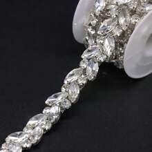 1卷/包 多色水晶水钻链,玻璃链,适用于连衣裙、婚纱、服装、包包、鞋子、帽子、DIY装饰配件 - 彩色 - 查看 10