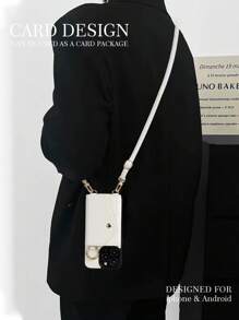 1 件钱包式手机壳带挂绳，斜挎皮革手机支架，防摔，适用于 Apple 17、17 Air、16e、15、14、13、12、11 Pro Max、14、15 Plus、Galaxy S21、S22、S23、S24、S25 Plus/Ultra、Pixel 5A 5G、6、7、8 Pro - 白色 - 查看 7