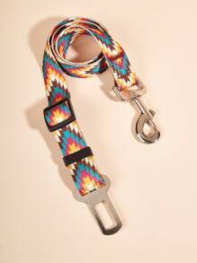 1 pieza Correa de para mascotas en el automóvil con estampado colorido, correa de para gatos/perros en el vehículo, suministros para mascotas al aire libre - Multicolor - Ver 2