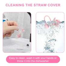 Angel Girls Straw Toppers, Dust-Proof & Reusable Straw Covers For 0.4" Diameter Straws, Decorative Straw Tip Design, Perfect For Holiday Celebrations & Everyday Use,School Supplies