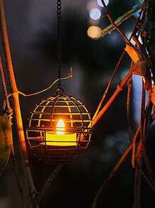 1/6pcs太阳能灯花园户外防水儿童房照明家用小夜灯庭院装饰感应吊灯阳台布置蜡烛灯 - 彩色 - 查看 9