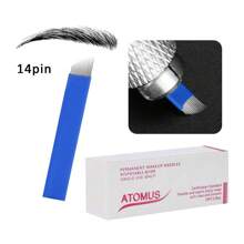 ATOMUS Box Of 50pcs 14 Pin Blue Pigment Liner Needles For Microblading - Multicolor - View 2