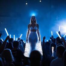 13pcs Wedding & Party Set (1pc LED Light-Up Wings, 6pcs Glow Sticks, 6pcs Fiber Optic Sticks) For Party Performance, Dancing, Stage Show, Suitable For Women, Music Festival Decoration, Christmas Party, Carnival, Stage, Performance Props - 彩色 - 查看 6