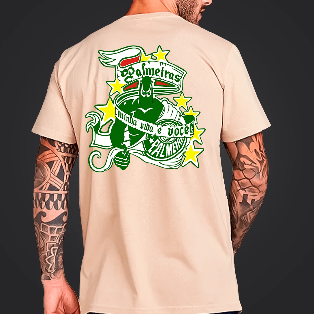 Palmeiras 25-26 Men's Short Sleeve T-Shirt Immediate Shipping - Màu be - Xem 1