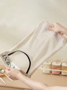 3 Packs Kitchen Trash Bag Storage Bags Wall Mounted Large Capacity Plastic Bag Storage Net Polyester Hanging Storage Net Bags For Bathroom, Kitchen, Hotel And College Dormitory, Space Saving Bedside Storage Bags, Socks Storage Bags, Small Car Mesh Bags - White - View 6