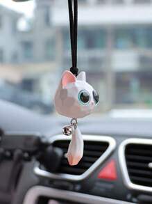 1pc Car Interior Pendant Bell Fox Car Rear View Mirror Hanging Decoration Car Interior Decoration - one-size - View 2