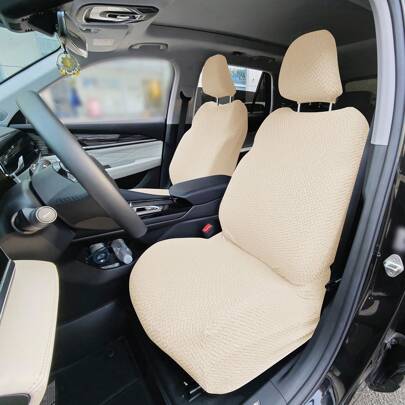 2Pcs/Set Car Front Seat Covers With Storage Pocket Backrest And Headrest Cover For Cars SUV Car Seat Cover Protector Universal Automotive Seat Cushion Carseat Covers Protector