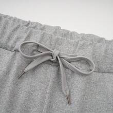 时尚女式抽绳腰七分裤，带口袋，休闲夏装