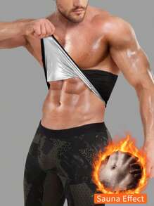 1 Stück Herren Sport Taillen Trimm Gürtel, Taillentrainer, Schwitzgürtel, Gummi Bauchkontrolle, Schlankheits-Weste, Kompressionsshorts, Silber feuchtigkeitsabsorbierend