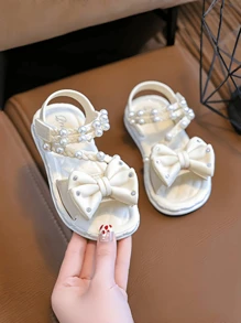 2025 New Girls Summer Fashion Open-Toe Flower Princess Shoes, Kids Lightweight Breathable Sandals, Thick-Sole Non-Slip Beach Shoes For Little Girls