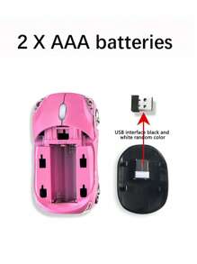 Ratón inalámbrico con forma de carro operado con batería, adecuado para tableta, portátil, oficina, juegos, con receptor USB 2.4G, ratón inalámbrico silencioso - Multicolor - Ver 9