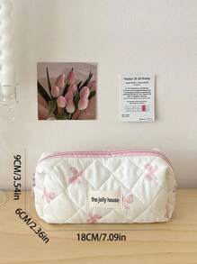 3-Piece Makeup Tool Storage Set 3-Piece Quilted Cute Style Cosmetic Bag Travel, College Dormitory, Bathroom Toiletry Bag Large Capacity Portable Cosmetic Bag Girls Gift Travel Essentials Holiday Essential Cosmetic Bag Beauty Makeup Bag