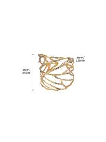 1 PC Hollow Punk Leaves Bracelets Bangle For Women Stainless Steel Gold Color Fashion Waterproof Open Bracelet Holiday Party Jewelry Gift