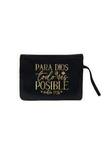 2pcs Black Linen Set With Metal Flower & Letter Graphic, Personalized Gift For Wedding Anniversary And Friend's Birthday; Women's Fashion Canvas Tote Bag With Button, Thick Linen Material, Suitable For Shopping