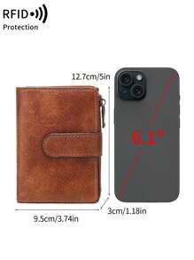 MIYIN MIYIN Fashion Vintage Women Short Portfel Na Codzienny Wielofunkcyjny Duża Pojemność Trójskładany Etui Na Karty Kredytowe RFID Blokujący Portfel Na Karty Kredytowe/Dowód Osobisty/Monety/Gotówka/Rachunki/Zdjęcie Damska Podwójna Kieszeń Na Zamek Błyskawiczny Sprzęgło, Prezenty, Prezenty Urodzinowe, Rocznica