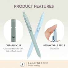 5pcs Gel Pens,0.5mm Fine Point Black Ink Pens With Smooth Wirting,Qucik Dry Pens For Journaling,Cute Nice Aesthetic Pens, Office School Supplies Women Men Student