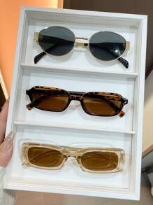 3pcs Geometric Pattern Y2K Casual Decorative Glasses Set For Women For Summer Beach Vacation,Outdoor,Travel - Multicolor - View 5