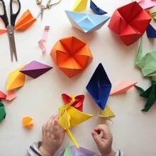 Set de 200 de bucăți de hârtie lucrată manual, 10 culori, excelent pentru origami, arte și meșteșuguri, rechizite de birou, albume, cusut, instrumente de fabricare a hârtiei - material de hârtie de înaltă calitate