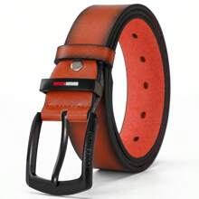 1 条高品质男士皮带，字母扣，复古时尚风格，适合休闲牛仔裤、工作裤、运动