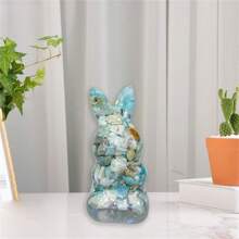 Easter Bunny Ornament, Standing Crystal Rabbit Art Craft Home Decor For Children Room - Green - View 5