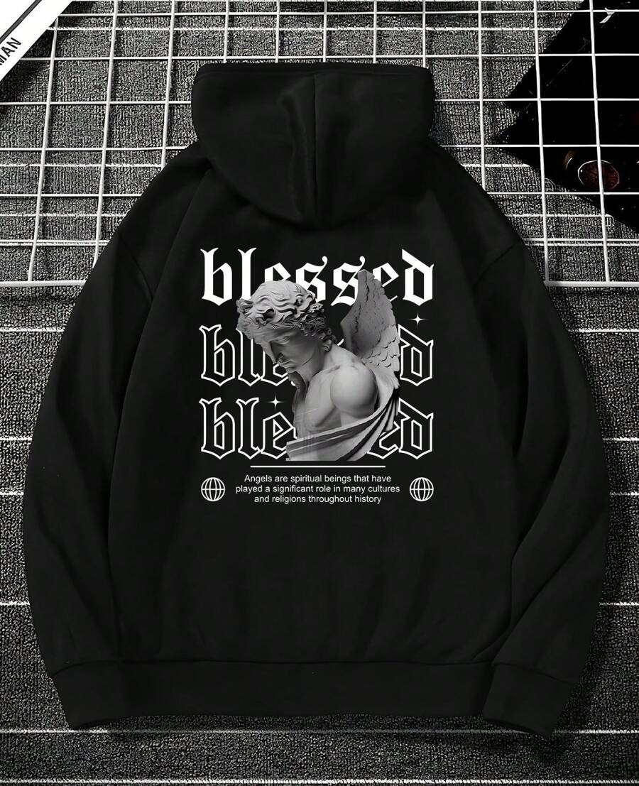 Unisex Blesse Angel Streetwear Respect  Sweatshirt - 黑色 - 查看 1